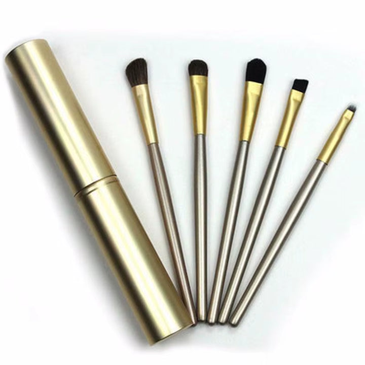 Mini pinceaux yeux et lèvres — 5 pièces avec étui