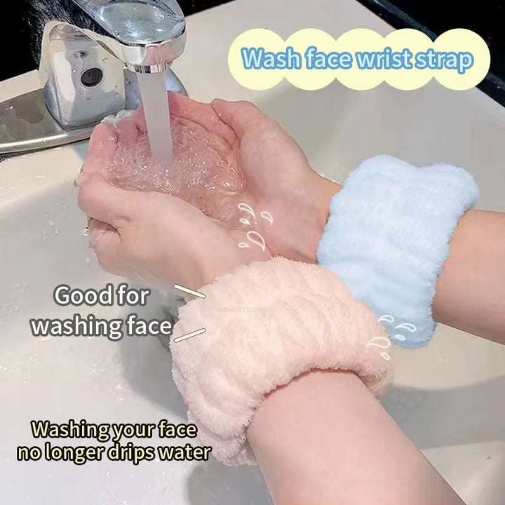 Ensemble De Bracelets De Lavage Du Visage, 3 Pièces, Soins De La Peau, Spa, Absorption D'Eau, Pour Femmes Et Filles, Accessoires De Salle De Bains