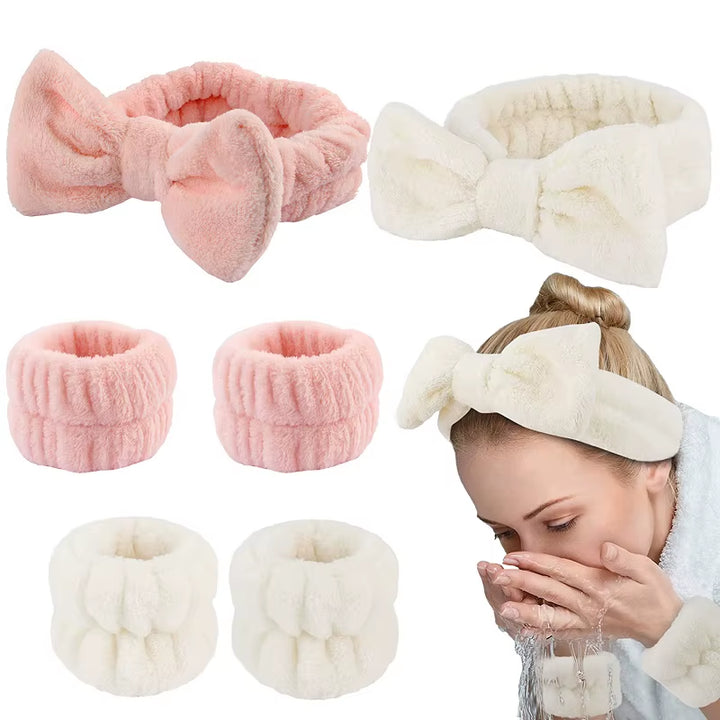 Ensemble De Bracelets De Lavage Du Visage, 3 Pièces, Soins De La Peau, Spa, Absorption D'Eau, Pour Femmes Et Filles, Accessoires De Salle De Bains