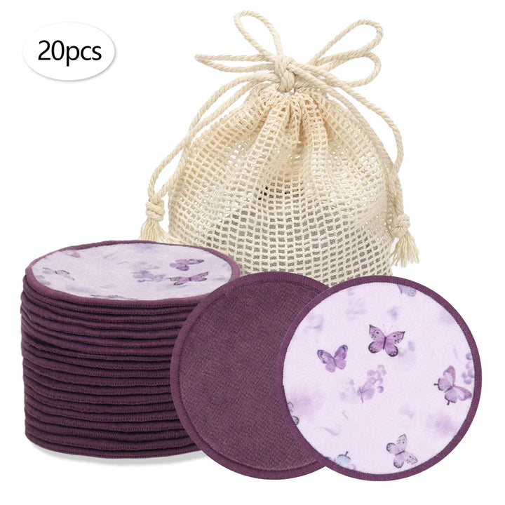 Disques démaquillants réutilisables — lot de 20 avec filet