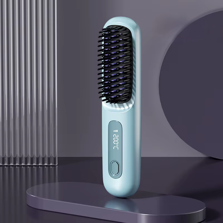 GlidePro™ – Brosse Lissante Sans Fil pour Cheveux Texturés