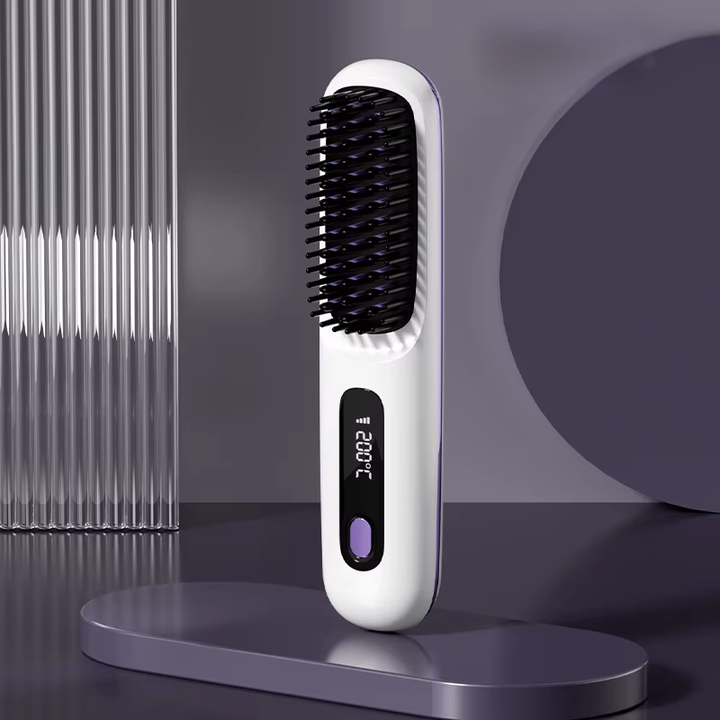 GlidePro™ – Brosse Lissante Sans Fil pour Cheveux Texturés