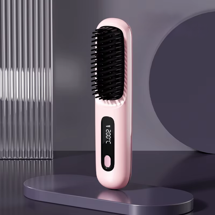 GlidePro™ – Brosse Lissante Sans Fil pour Cheveux Texturés