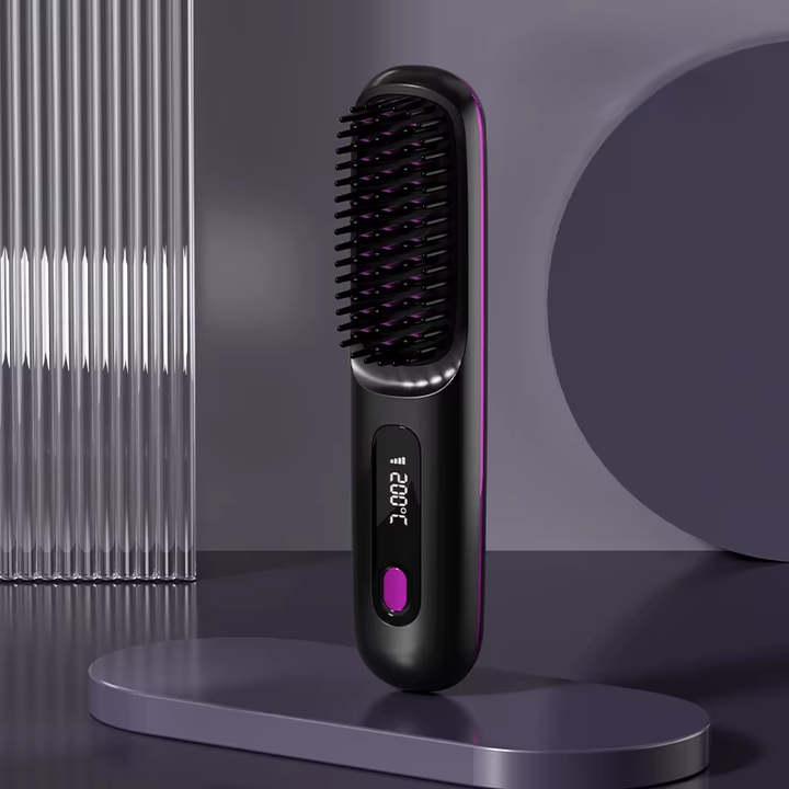 GlidePro™ – Brosse Lissante Sans Fil pour Cheveux Texturés