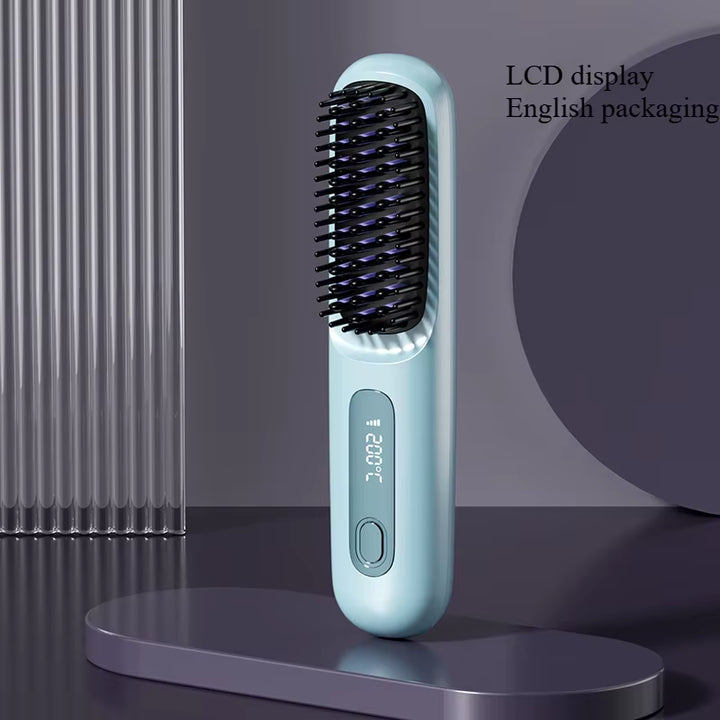 GlidePro™ – Brosse Lissante Sans Fil pour Cheveux Texturés