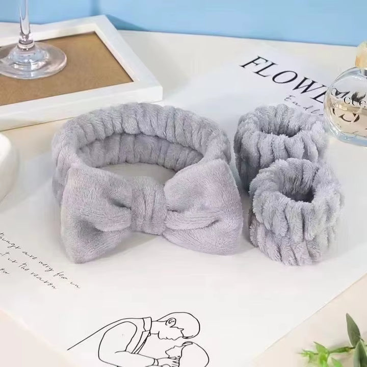 Ensemble De Bracelets De Lavage Du Visage, 3 Pièces, Soins De La Peau, Spa, Absorption D'Eau, Pour Femmes Et Filles, Accessoires De Salle De Bains