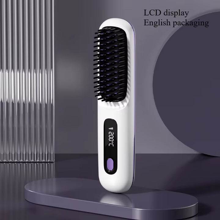 GlidePro™ – Brosse Lissante Sans Fil pour Cheveux Texturés