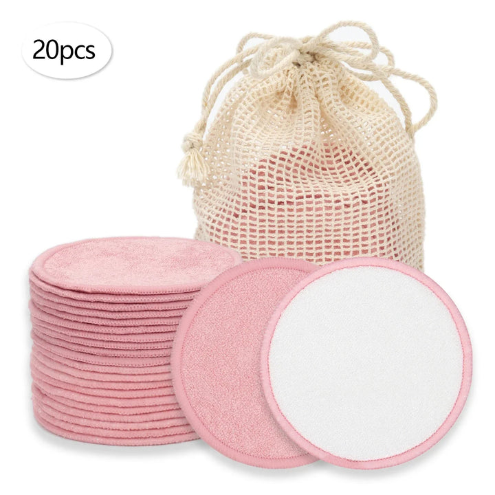 Disques démaquillants réutilisables — lot de 20 avec filet