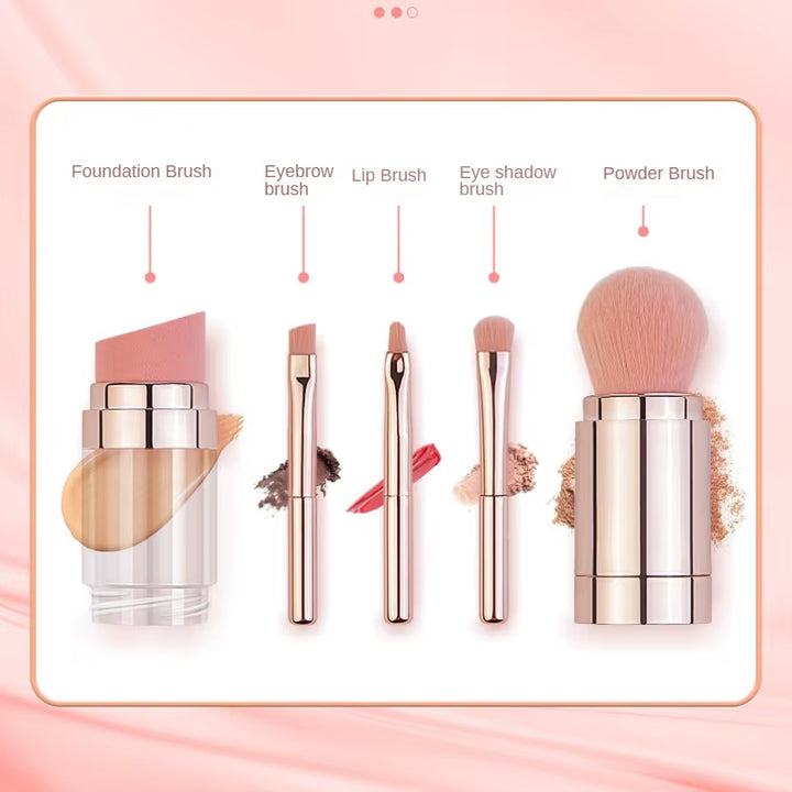 Pinceaux de maquillage rétractables 5 en 1