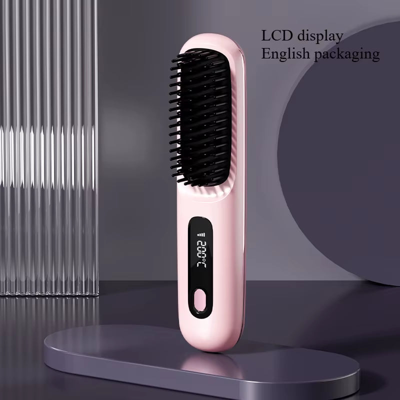 GlidePro™ – Brosse Lissante Sans Fil pour Cheveux Texturés
