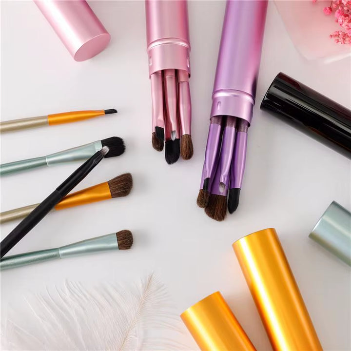 Mini pinceaux yeux et lèvres — 5 pièces avec étui