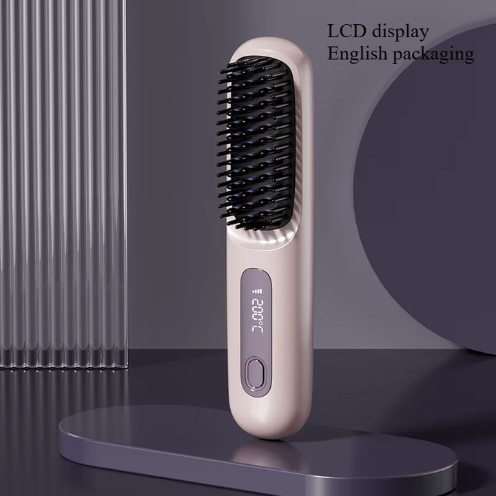 GlidePro™ – Brosse Lissante Sans Fil pour Cheveux Texturés
