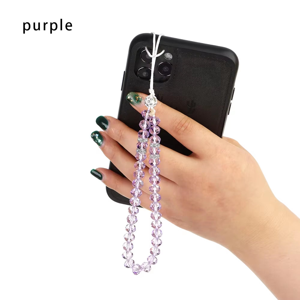 Dragonne de téléphone à perles décoratives