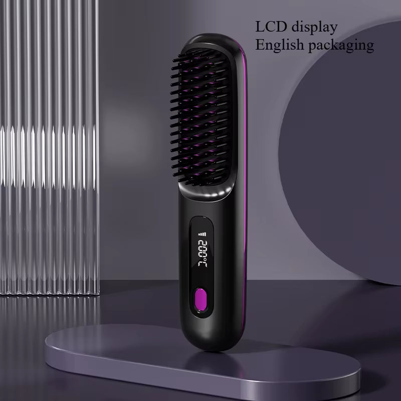 GlidePro™ – Brosse Lissante Sans Fil pour Cheveux Texturés
