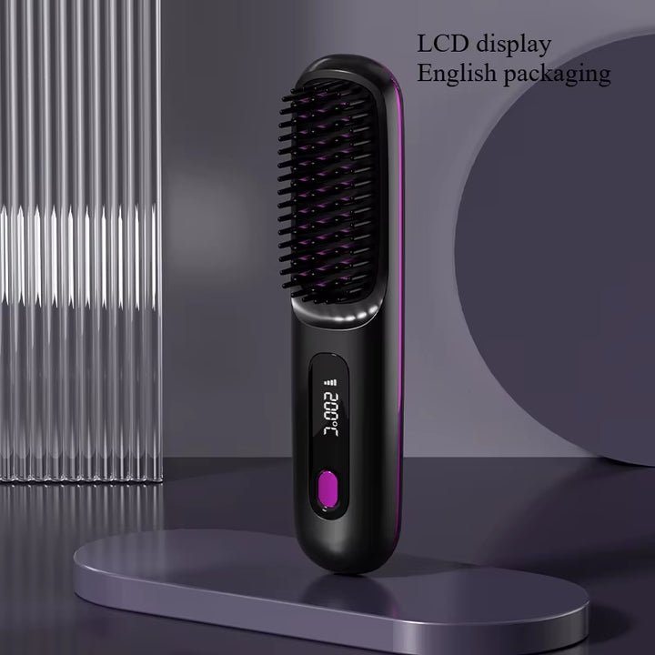 GlidePro™ – Brosse Lissante Sans Fil pour Cheveux Texturés