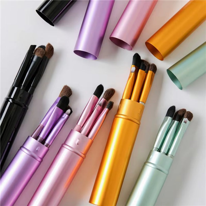 Mini pinceaux yeux et lèvres — 5 pièces avec étui
